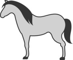 Grey horse, illustration, vector on white background.