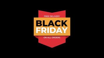 Black Friday sale sign banner for promo video. Sale badge. Special offer discount tags. super sale, free delivery. video