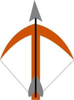 Orange crossbow, vector or color illustration.