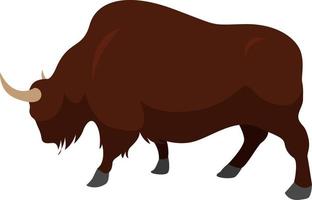 American Bison, illustration, vector on white background