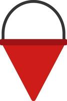 Firefighting red cone bucket, illustration, vector on white background.