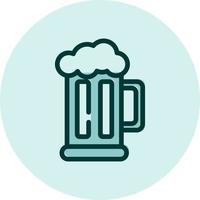 Pint of cold beer, illustration, vector on a white background.