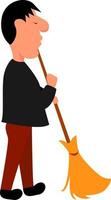 Janitor, illustration, vector on white background.