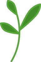 Tiny green leaf, illustration, on a white background. vector