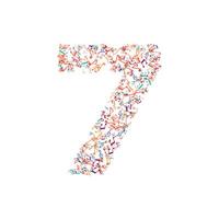 decorative music note NUMBER 7 vector