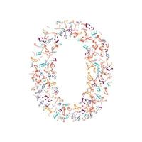 decorative music note NUMBER 0 vector