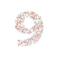 decorative music note number 9 vector