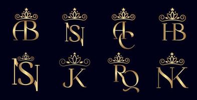 gold logo letters luxury designs vector