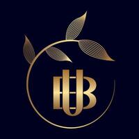 BV or VB luxury leaf logo vector