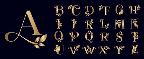 logos gold cosmetics set letters vector