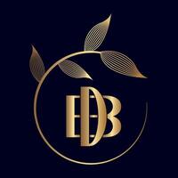 BD or DB luxury leaf logo vector