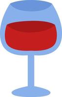 Glass of Red wine, illustration, vector on a white background.