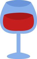 Glass of Red wine, illustration, vector on a white background.