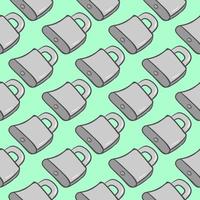 Metal locks, seamless pattern on green background. vector