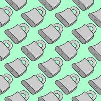 Metal locks, seamless pattern on green background. vector