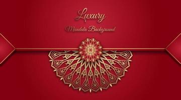 mandala background, red and gold vector