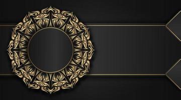 mandala background, black and gold vector