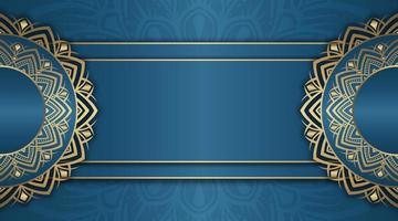 mandala background, blue and gold vector