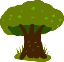 Green big tree, illustration, vector on white background.