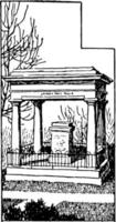 Polk's Tomb vintage illustration. vector