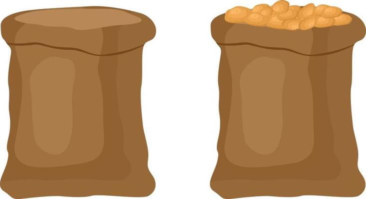 Potato sack ,illustration, vector on white background.