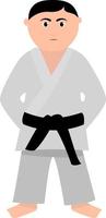 Judo instructor, illustration, vector on white background