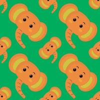 Elephant head pattern, illustration, vector on white background