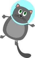 Cat in space, illustration, vector on white background