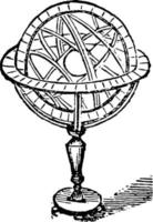 Armillary sphere vintage illustration vector