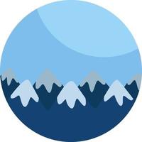 Mountains covered in snow, illustration, vector, on a white background. vector