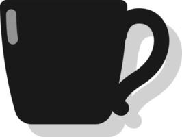 taza negra, ilustración, vector sobre fondo blanco