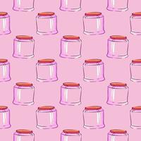 Empty jar , seamless pattern on a pink background. vector