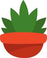 Aloe vera in pot, illustration, vector on a white background.