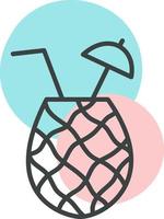 Pineapple juice, illustration, vector, on a white background. vector