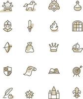 Medieval life, illustration, vector on a white background.