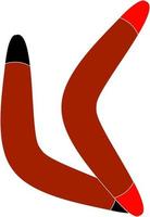 Boomerang rojo, ilustración, vector sobre fondo blanco.