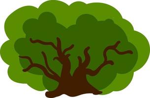 Green bush, illustration, vector on white background.