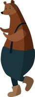 Big bear, illustration, vector on white background.