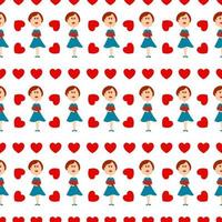 Lovers pattern, illustration, vector on white background.