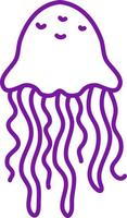 Underwater jellyfish, illustration, vector on a white background.