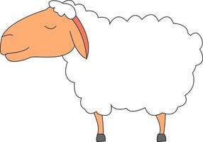 Calm lamb, illustration, vector on white background.