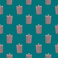 Bronze flask , seamless pattern on a green background. vector