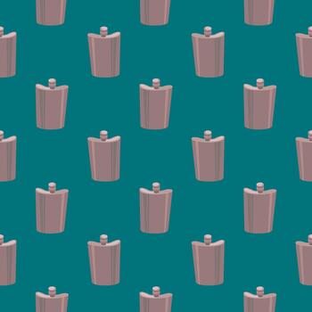 matraz de bronce, patrón sin costuras sobre un fondo verde. vector