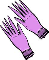 Purple gloves, illustration, vector on white background