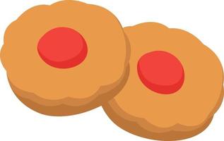 Jam biscuit, illustration, vector on white background.