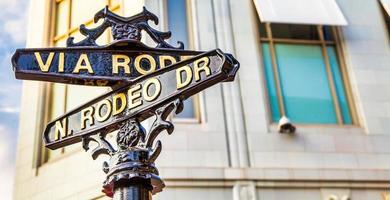 The famous Rodeo Drive in Los Angeles, California. Street for shopping and fashion. photo
