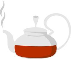 Glass teapot, illustration, vector on white background.