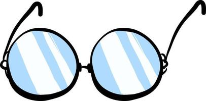 Round glasses, illustration, vector on white background.