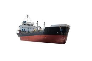 large cargo ship on a white background. photo