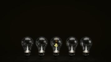The  light bulb on black background for idea concept 3d rendering photo